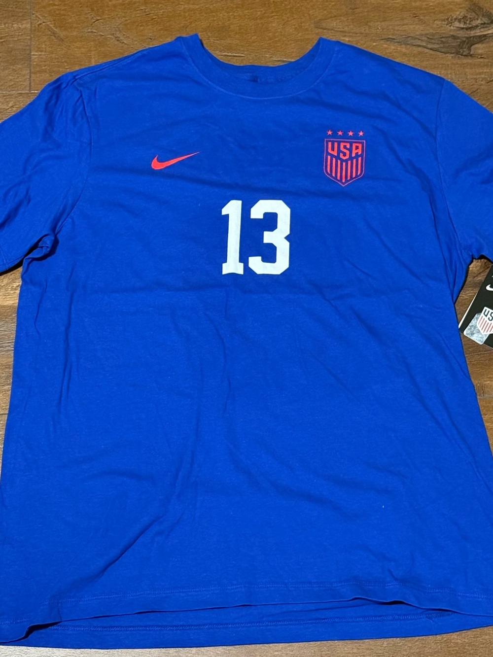 Nike Men’s Short Sleeve USA Tee in Royal Blue with White and Red